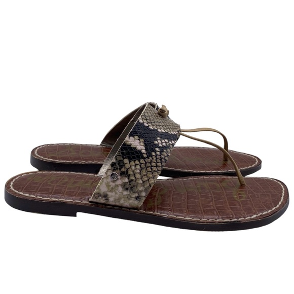 Sam Edelman Womens Shoes Gus Sandals Snake Leather Slip On Thong Casual Size 8 - Picture 2 of 11